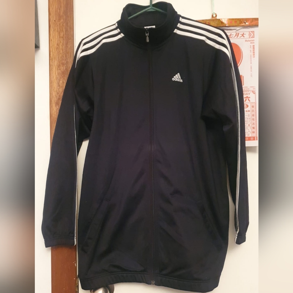Black Adidas Track Jacket Size: Large